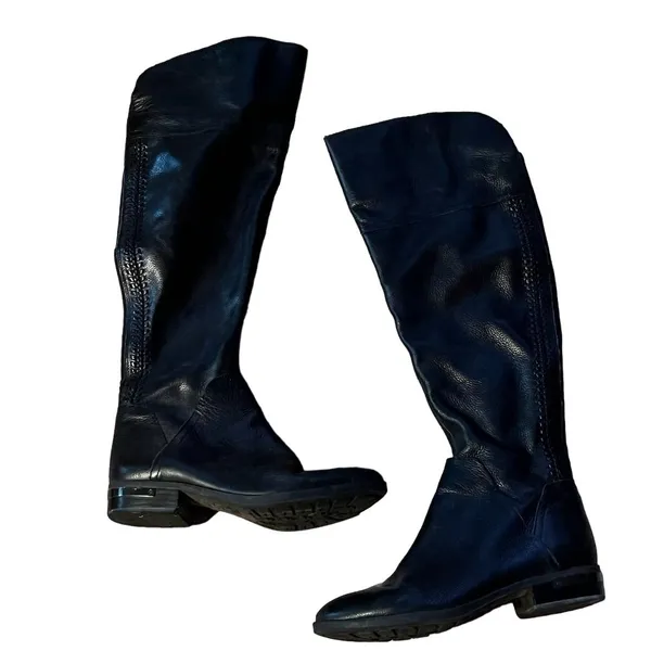 Vince Camuto Women's leather Black Over-the-Knee Boots Zip Closure - Image 5