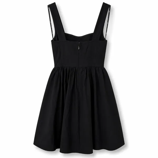 NEW Lulus Gazelle Black Ponte Knit Square Neck Princess Skater Mini Dress XS - Image 8