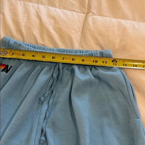 Aviator Nation Light Blue Womens Sweat Pants Size Small Lightning Bolt - Image 9