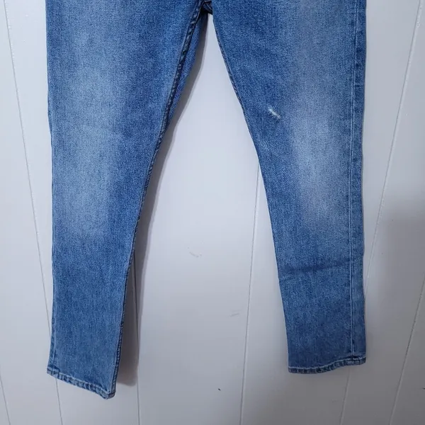 Warp + Weft Distressed Button Fly Cigarette Jeans |CDG Paris Size 25x26 - Image 3