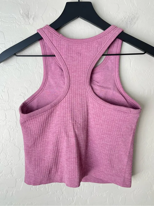 Lululemon ebb to street crop ribbed tank top pink 6 - Image 4