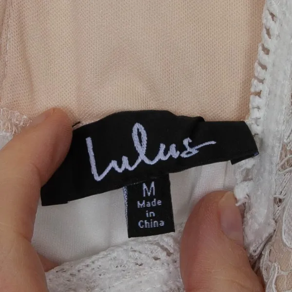 Lulu's Give a Glam Lace Lace-Up Bodycon Mini Dress Bride Womens‎ Size Medium NWT - Image 6