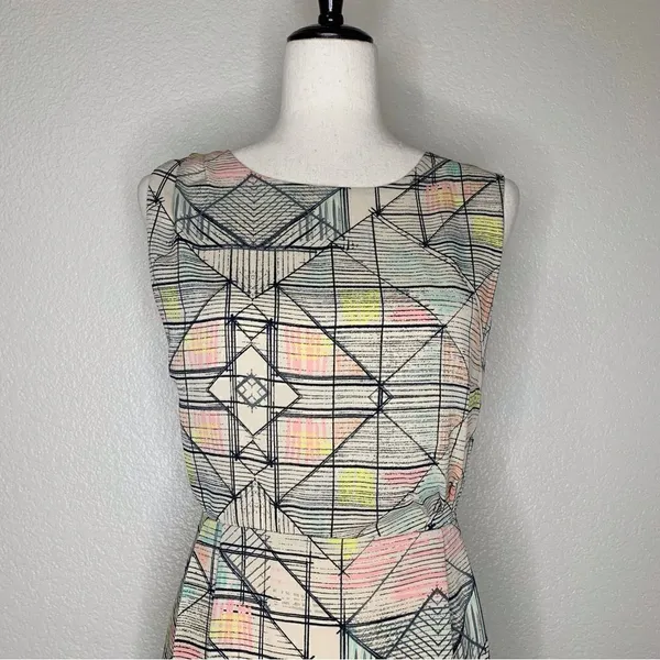 Forever 21 Geometric Print Sheath Dress, Sz Large - Image 4