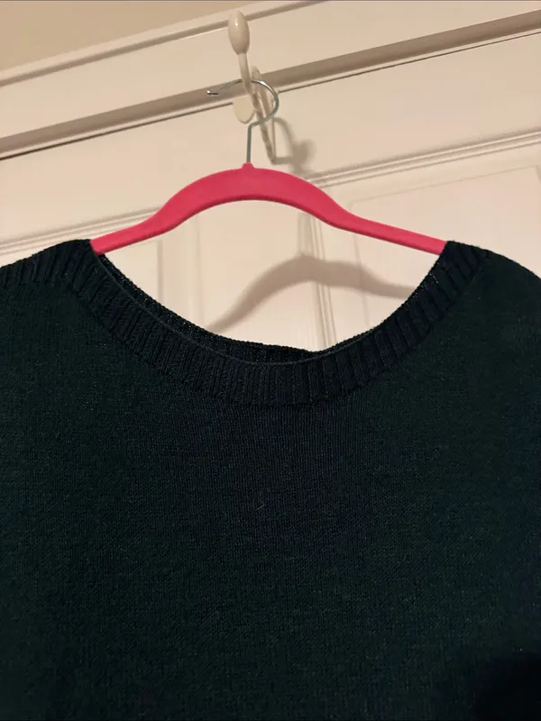 Old Navy Scoop Neck Pullover Dark Green Cotton Blend Sweater - Image 4