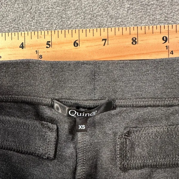Quince Ponte Straight Leg Pant Women's X-Small Petite Charcoal Gray Pull On - Image 6