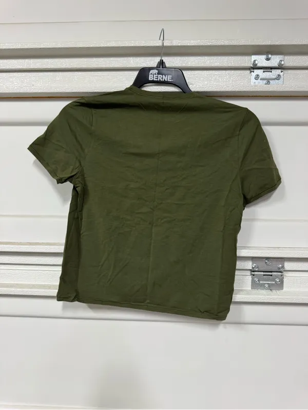 SMOOTHEZ By Aerie Cotton Blend BESTEES Short Sleeve Crew T-Shirt Green Large - Image 4