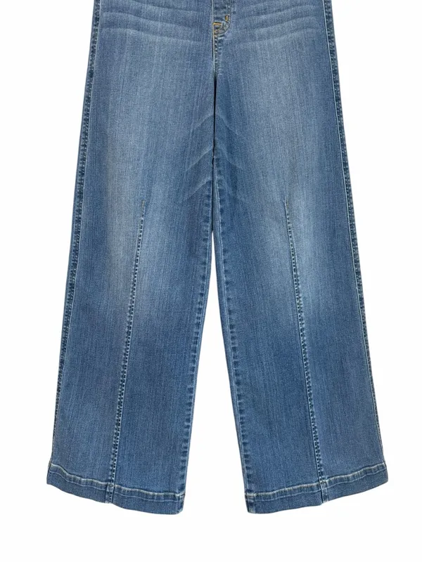 SPANX Seamed Front Wide Leg Jeans Blue Size Medium - Image 6