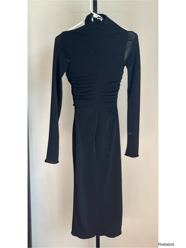 House Of CB Aline Black Jersey Cut Out Midi Dress XS - Image 3