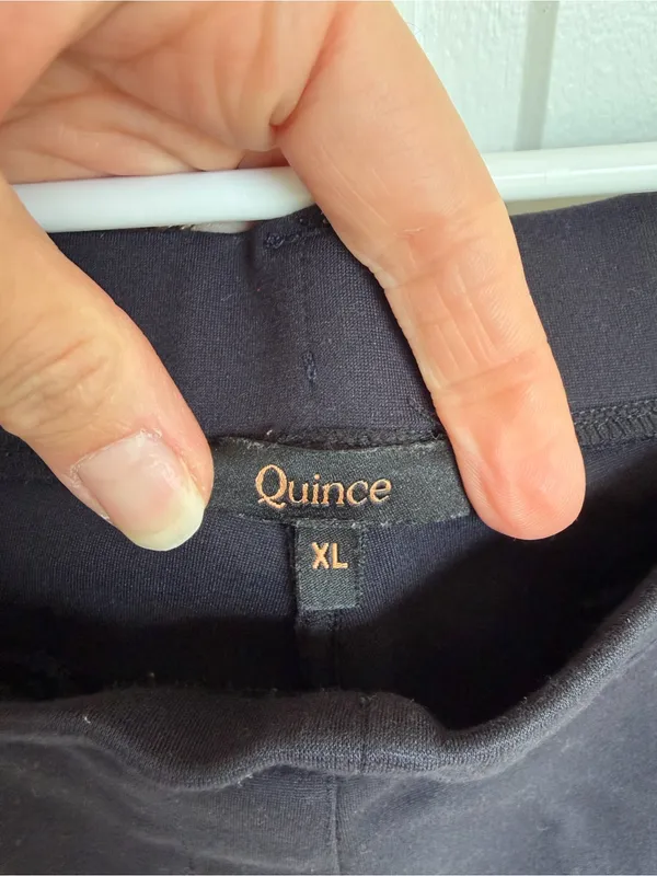 Quince XL Blue/Navy Stretch Ponte Cropped Pants‎ Pull On Career Casual - Image 2