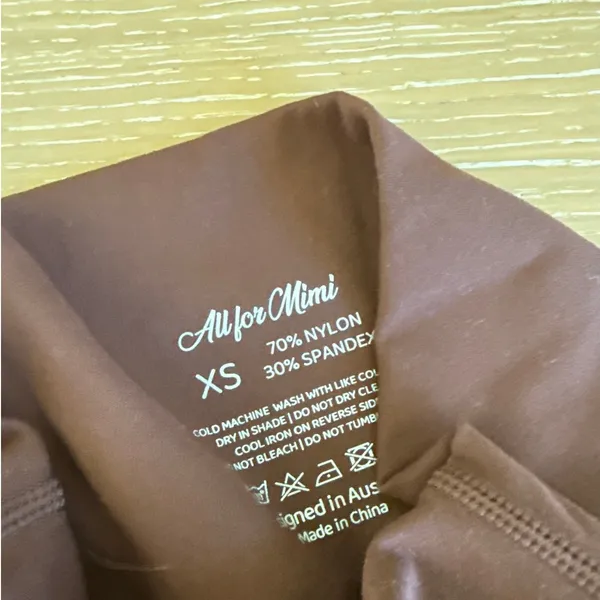 All for Mimi Workout Set Cross Front Top Scrunch Leggings Size XS Brown - Image 5