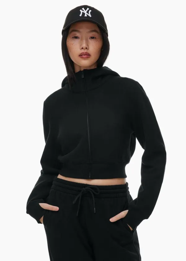 Aritzia TNA Cozy Fleece Perfect Shrunken Zip Hoodie - Image 2