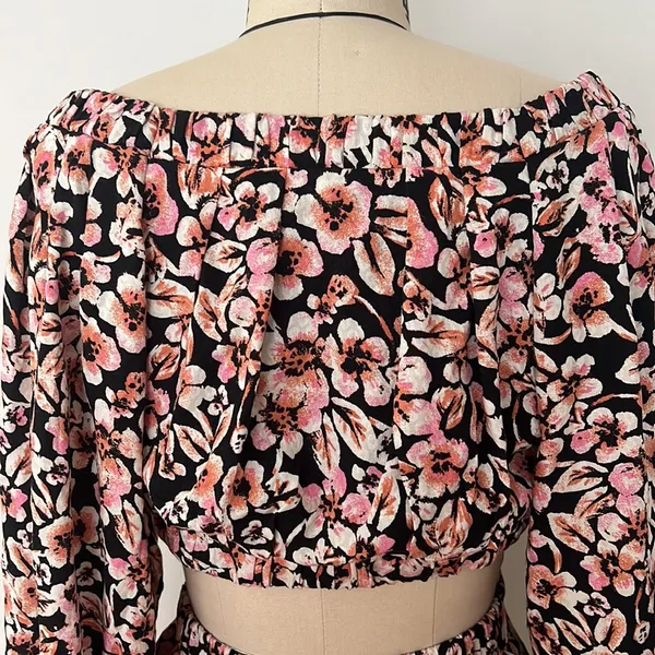 Free People Jael Printed Floral Mini Dress with Cutouts Size X-Small Small - Image 10