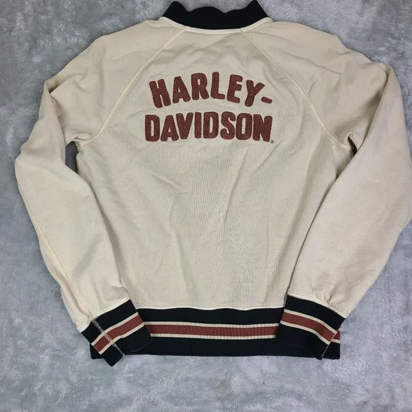 Harley-Davidson Womens Medium‎ Embroidered Vintage Activewear Jacket Tan - Image 2