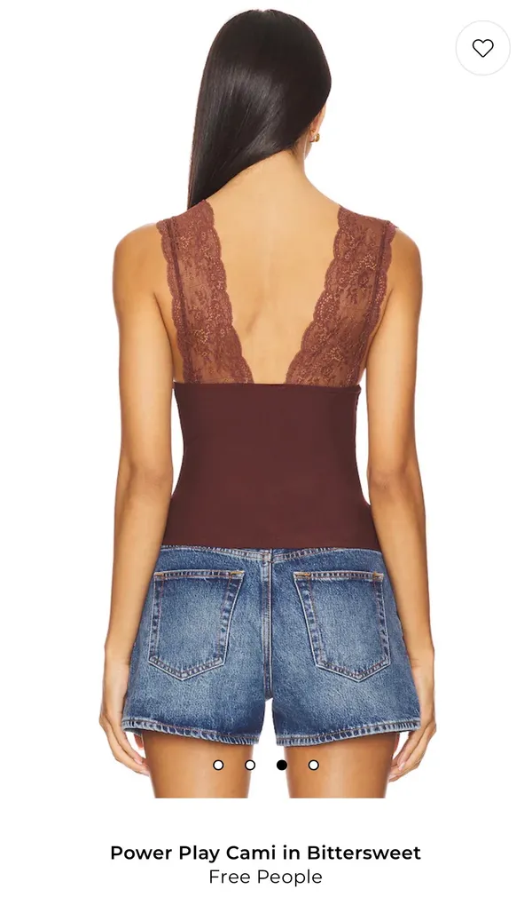 Free People Power Play Cami Lace in Bittersweet Large - Image 2