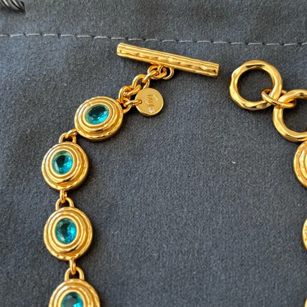 NWOT Julie Vos Gold Bracelet with Turquoise Accents - Image 2