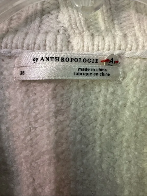 Anthropologie Cream Shawl-Collar Button-Front Women's Sweater - Image 4