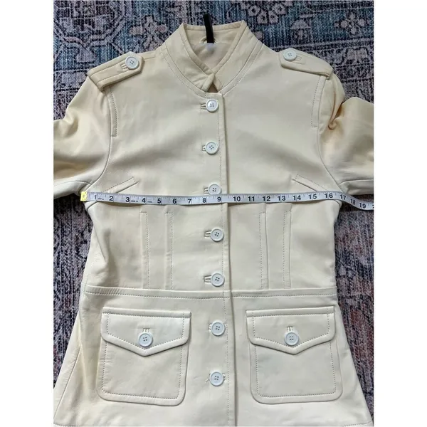 D2K Leather Cream Women's Casual Button - Image 7