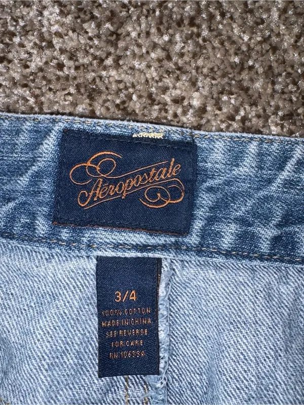 Aeropostale Light Blue Distressed Denim Mini Skirt - Image 2
