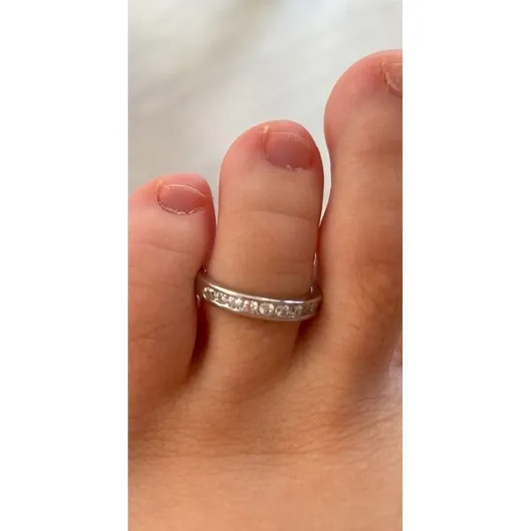 NEW White Gold Filled Adjustable Toe Pinky Midi Finger Simulated‎ Diamond Ring - Image 14