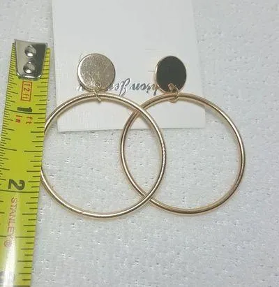 Gold Plated Hoop Earrings - RGN - Image 3