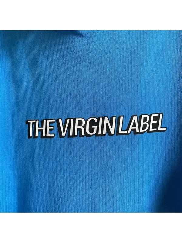 Sandrine Rose The Virgin Label 100% Cotton Blue Hooded Sweatshirt Baggy Size XS - Image 5