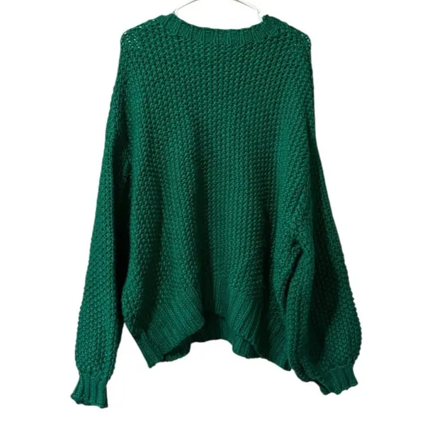 Altard State Women Size Large Oversized Chunky Knit Green Sweater Cozy Cottage‎ - Image 2