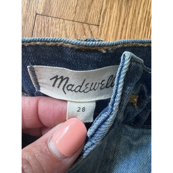 Madewell 1 denim‎ mini skirt Pieced McCarren patchwork raw hem boho jean wo… - Image 6
