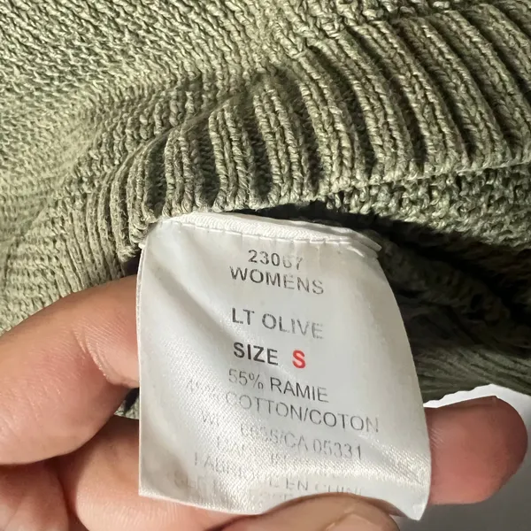 Woolrich Sweater Womens Small Olive Green Cotton Quarter Zip Hiking - Image 4