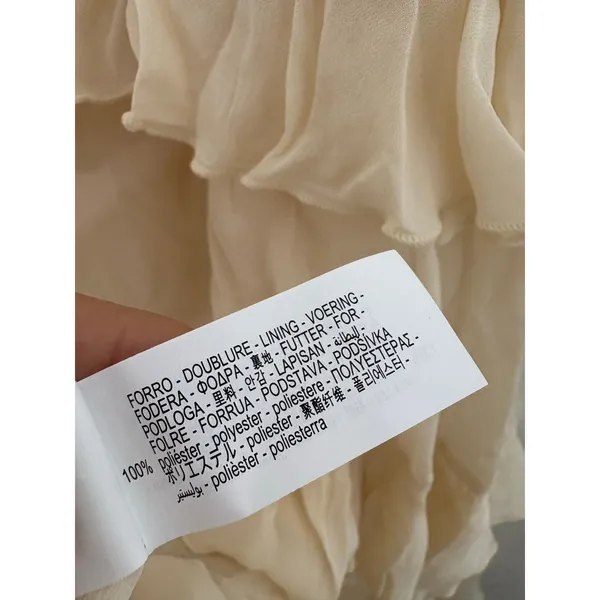 Zara Chiffon Ruffled Cream Midi Dress 4772/314 NWT Size Small Boho Romantic - Image 7