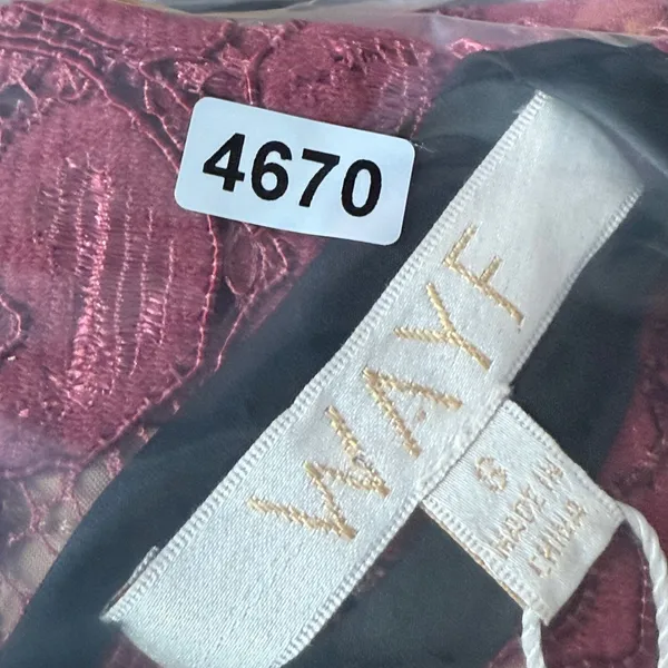 WAYF Aubergine Lace Dress Floral Cap‎ Sleeve Lined Party Cocktail Small - Image 11