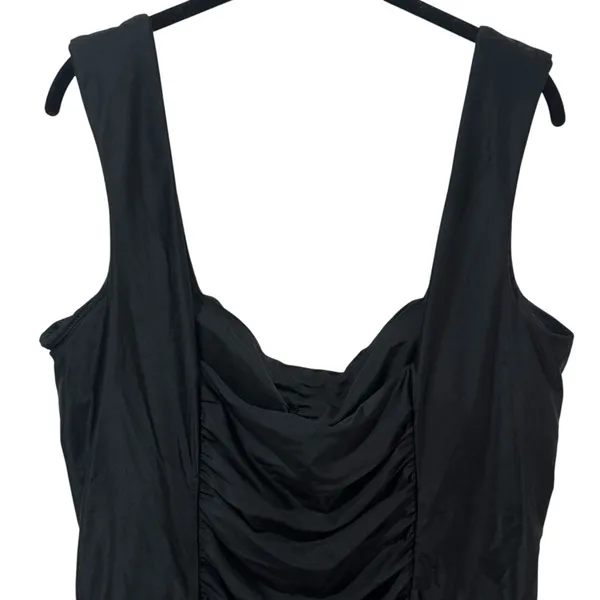 NEW J. Crew Black Ruched Square Neck One Piece‎ Swimsuit Resort Beach Size 22 - Image 6