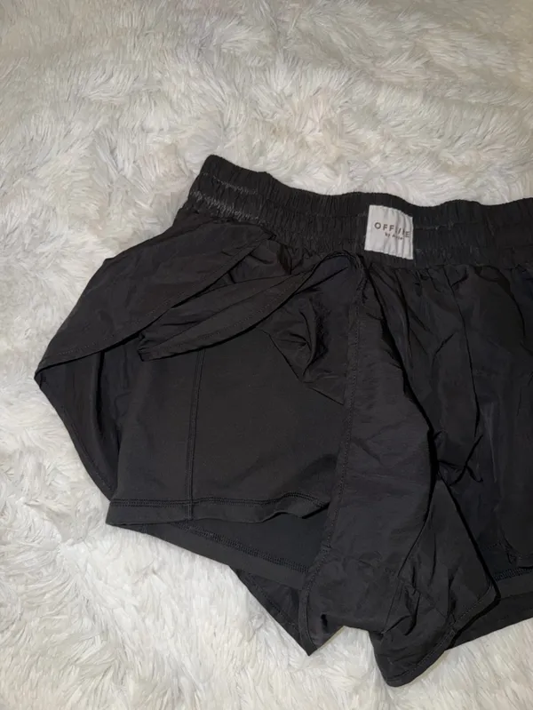 Aerie Offline Black Lightweight Elastic-Waist Athletic Shorts size XL - Image 2