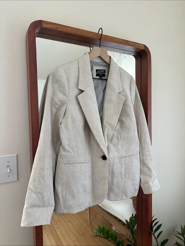 J. Crew Parke Linen Blend Blazer Tan Beige Womens 4 - Image 3