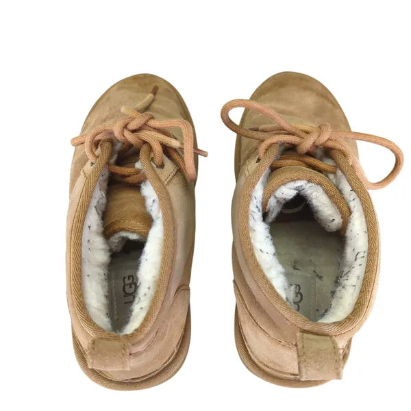 UGG Neumel Chukka‎ Boots Tan Suede Shearling Lined Lace Up Women 7 3236 - Image 6