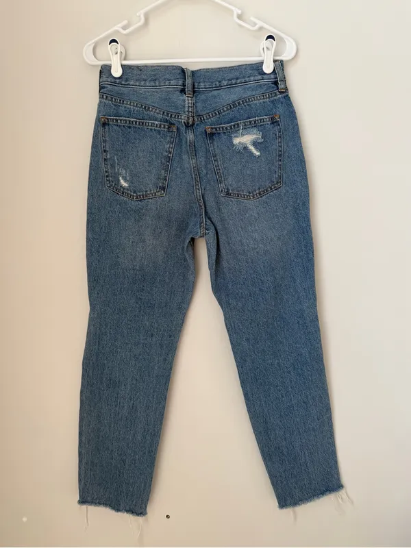 Free People We The Free Blossom Rigid Distressed Straight Leg Jeans Size 27 - Image 6
