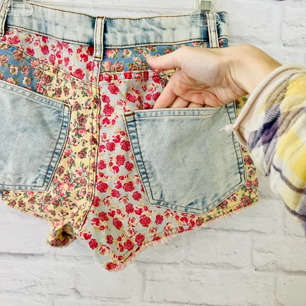 Farm Rio Floral Denim Shorts - Image 6