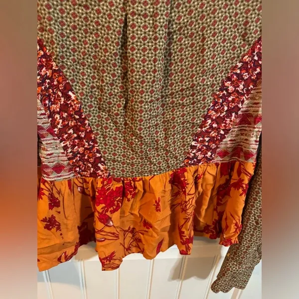 Free People Aloha State of Mind Patchwork Cropped Blouse - Image 8