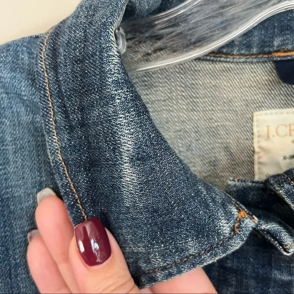 J.Crew Factory Dark Wash‎ Denim Trucker Jacket - Image 5
