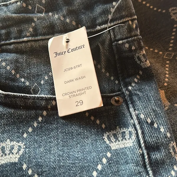NWT Juicy Couture Venice Crown-Print Straight Jeans - Image 6