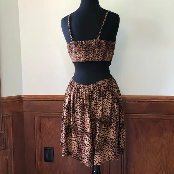 Aerie Leopard Print Smocked Cut-Out Mini Dress - Image 4