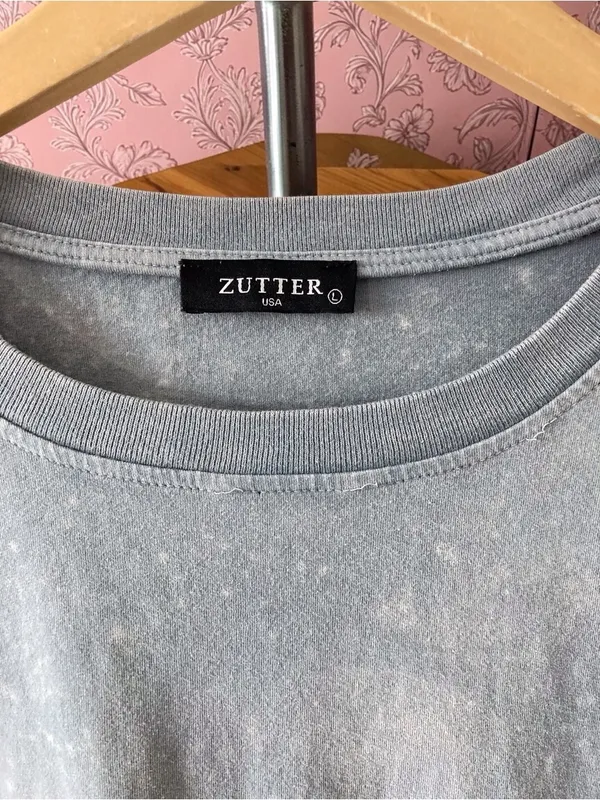 Zutter USA Cowboy Boots Pink Sparkle Star Graphic Tee Gray Size L - Image 2