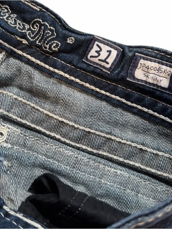 Miss Me Rhinestone Flap Pocket Jeans sz 31 - Image 3