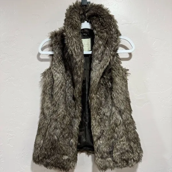 Altar’d State Brown Faux Fur Vest - Image 2
