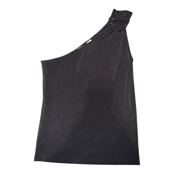 Loft Womens Black Asymmetrical One Shoulder Tank Top, Medium - Image 2