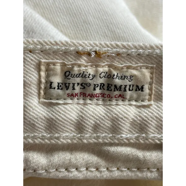 Levi's 70s High Slim Straight Leg Women's White High Rise Denim Jeans Size 27 - Image 5