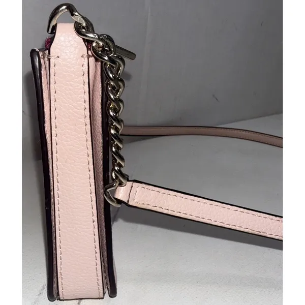 Kate Spade Preppy Pink Minimalist Classic Quiet Luxury Leather Crossbody Purse - Image 12