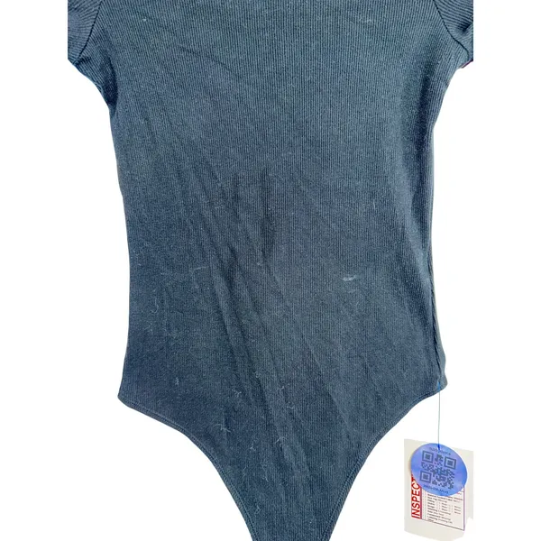 Abercrombie & Fitch Black Ribbed Knit Off Shoulder Long Sleeve Bodysuit Womens S - Image 6