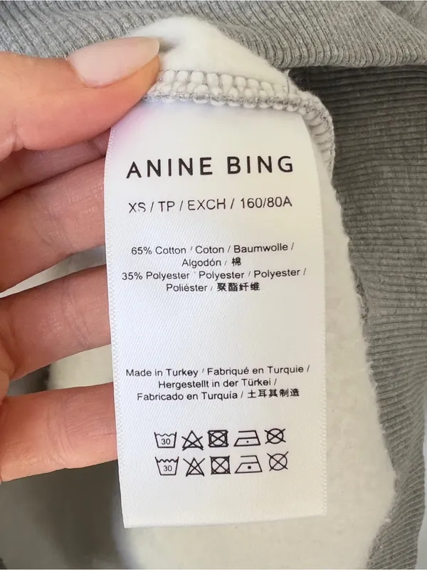 Anine Bing Spencer Sweatshirt Logo in Heather Grey NWT - Image 8
