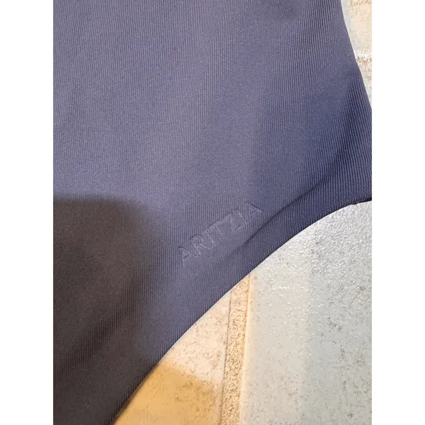 ARITZIA Contour Square Neck Short Sleeve Bodysuit‎ Navy Blue Size S - Image 5