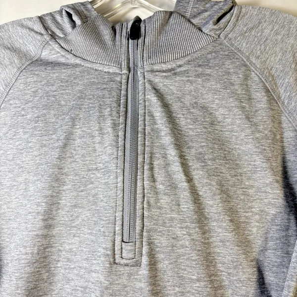 Gaiam Serenity Flow Hoodie‎ Womens Small Sleet Heather Grey Quarter Zip Pullover - Image 3